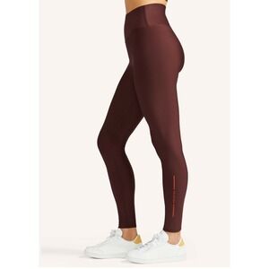 Peloton Show Up Leggings High Waist Athletic Workout Maroon‎ Red Logo Womens M